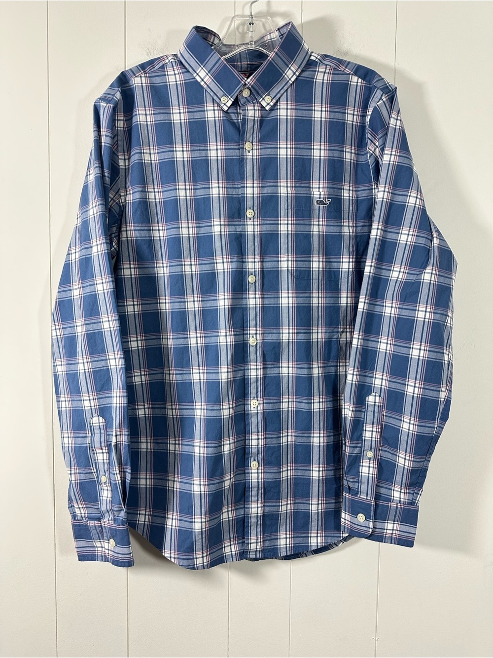 Vineyard Vines Men’s Sz M Blue Slim Fit Tucker Button Down Shirt Checks Plaid